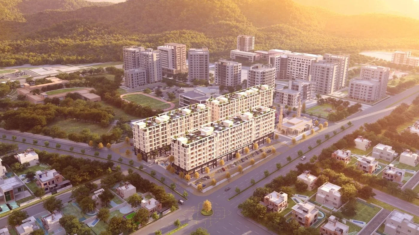 Hills Walk open-air commercial boulevard in Faisal Hills